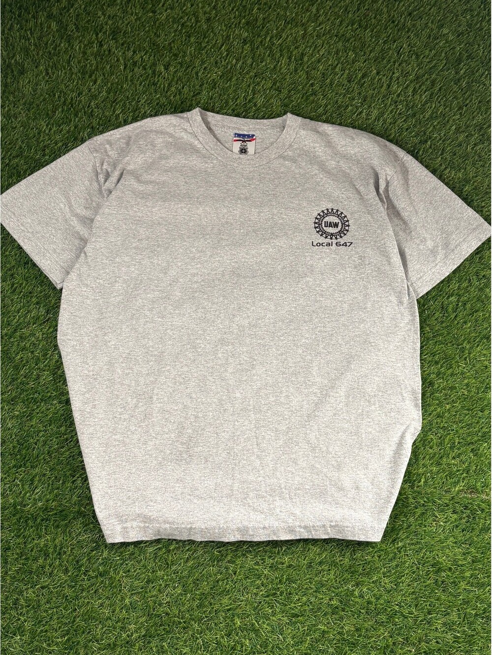 Union Made 90s Gray Cotton Blend T-Shirt, Unisex Adults size XL